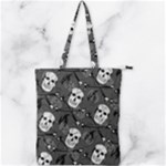 Skull Skeleton Pattern Texture Double Zip Up Tote Bag