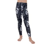 Skull Skeleton Pattern Texture Kids  Lightweight Velour Leggings