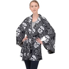 Long Sleeve Velvet Kimono  