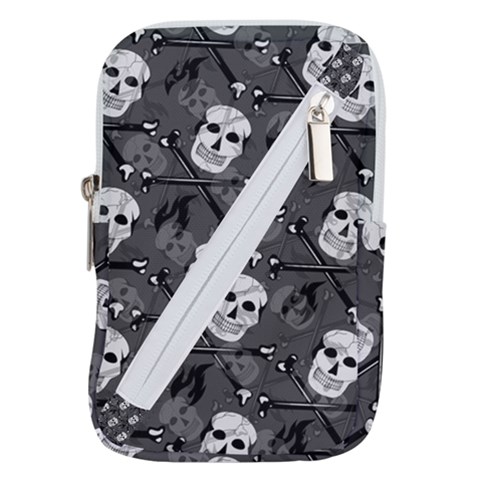 Skull Skeleton Pattern Texture Belt Pouch Bag (Small) from ArtsNow.com