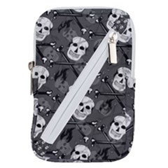 Skull Skeleton Pattern Texture Belt Pouch Bag (Small) from ArtsNow.com