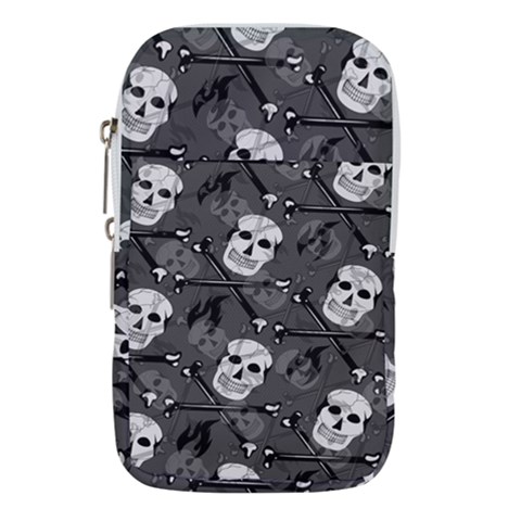 Skull Skeleton Pattern Texture Waist Pouch (Large) from ArtsNow.com