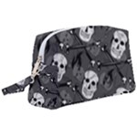 Skull Skeleton Pattern Texture Wristlet Pouch Bag (Large)