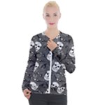 Skull Skeleton Pattern Texture Casual Zip Up Jacket