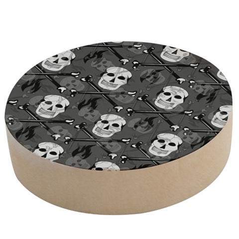 Skull Skeleton Pattern Texture Wooden Bottle Opener (Round) from ArtsNow.com