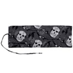 Skull Skeleton Pattern Texture Roll Up Canvas Pencil Holder (M)