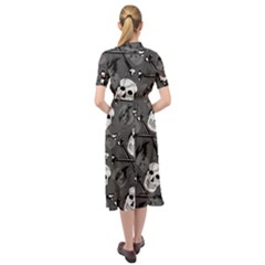 Keyhole Neckline Chiffon Dress 