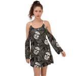Skull Skeleton Pattern Texture Boho Dress