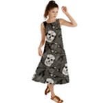 Skull Skeleton Pattern Texture Summer Maxi Dress