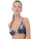 Skull Skeleton Pattern Texture Knot Up Bikini Top