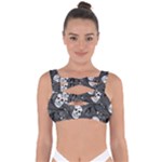 Skull Skeleton Pattern Texture Bandaged Up Bikini Top