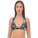 Skull Skeleton Pattern Texture Double Strap Halter Bikini Top
