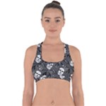 Skull Skeleton Pattern Texture Cross Back Hipster Bikini Top 