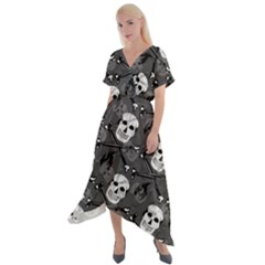 Cross Front Sharkbite Hem Maxi Dress 