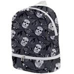 Skull Skeleton Pattern Texture Zip Bottom Backpack