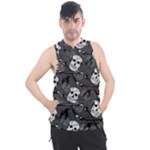 Skull Skeleton Pattern Texture Men s Sleeveless Hoodie
