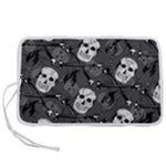 Skull Skeleton Pattern Texture Pen Storage Case (L)