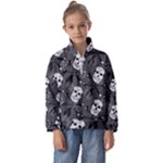 Skull Skeleton Pattern Texture Kids  Half Zip Hoodie