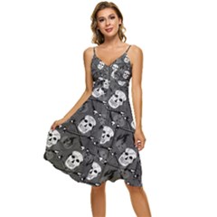 Sleeveless Tie Front Chiffon Dress 