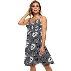 Sleeveless Tie Front Chiffon Dress 