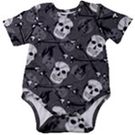 Skull Skeleton Pattern Texture Baby Short Sleeve Bodysuit
