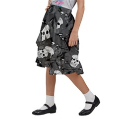 Kids  Ruffle Flared Wrap Midi Skirt 