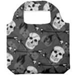 Skull Skeleton Pattern Texture Foldable Grocery Recycle Bag