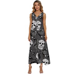 V-Neck Sleeveless Wide Leg Pants Overalls 