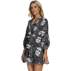 V-Neck Placket Mini Dress 