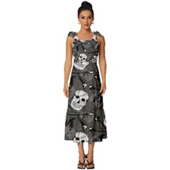 Tie-Strap Tiered Midi Chiffon Dress 