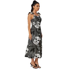 Tie-Strap Tiered Midi Chiffon Dress 