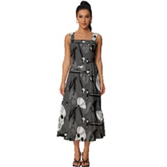 Square Neckline Tiered Midi Dress 