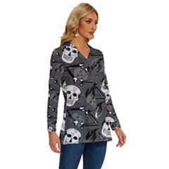Long Sleeve Drawstring Hooded Top 