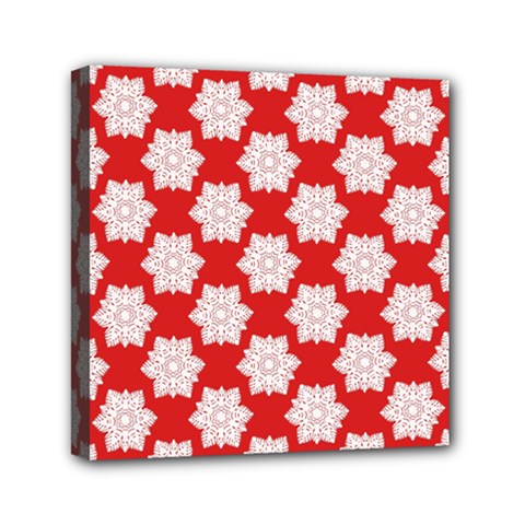 Christmas Snowflakes Background Pattern Mini Canvas 6  x 6  (Stretched) from ArtsNow.com