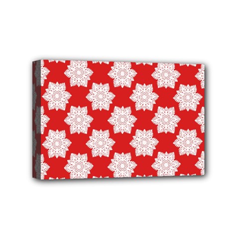 Christmas Snowflakes Background Pattern Mini Canvas 6  x 4  (Stretched) from ArtsNow.com