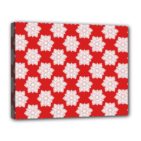 Christmas Snowflakes Background Pattern Canvas 14  x 11  (Stretched) from ArtsNow.com