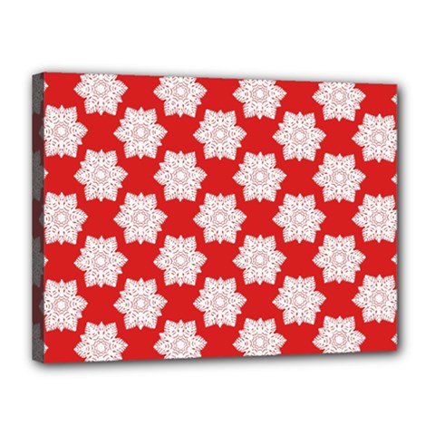 Christmas Snowflakes Background Pattern Canvas 16  x 12  (Stretched) from ArtsNow.com