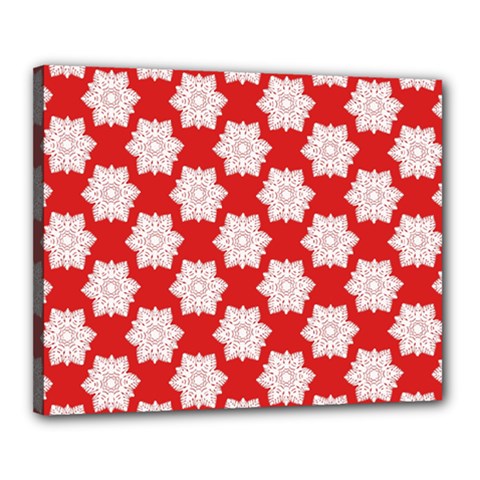Christmas Snowflakes Background Pattern Canvas 20  x 16  (Stretched) from ArtsNow.com