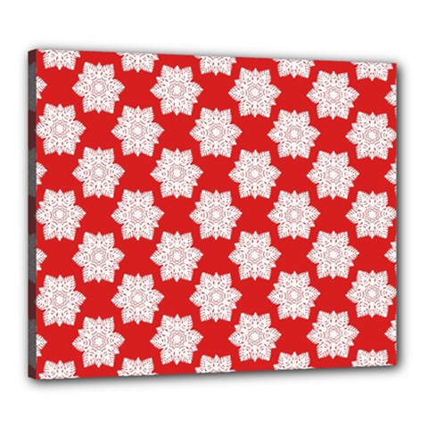 Christmas Snowflakes Background Pattern Canvas 24  x 20  (Stretched) from ArtsNow.com