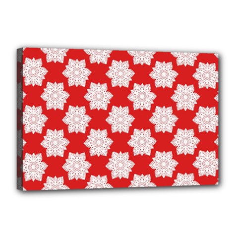 Christmas Snowflakes Background Pattern Canvas 18  x 12  (Stretched) from ArtsNow.com