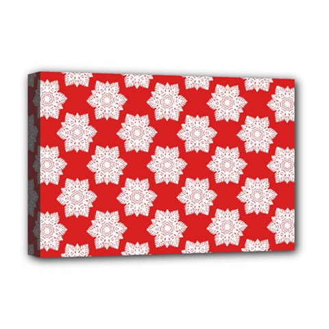 Christmas Snowflakes Background Pattern Deluxe Canvas 18  x 12  (Stretched) from ArtsNow.com