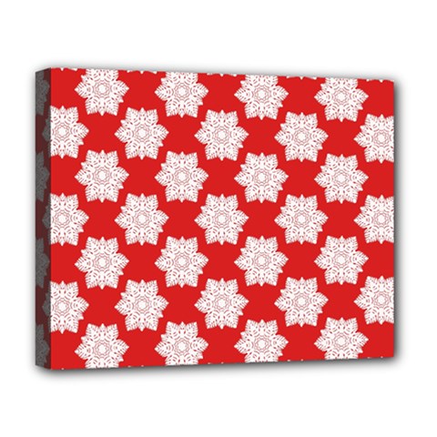 Christmas Snowflakes Background Pattern Deluxe Canvas 20  x 16  (Stretched) from ArtsNow.com