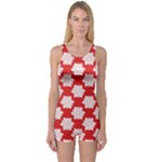 Christmas Snowflakes Background Pattern One Piece Boyleg Swimsuit