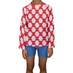 Christmas Snowflakes Background Pattern Kids  Long Sleeve Swimwear