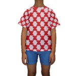 Christmas Snowflakes Background Pattern Kids  Short Sleeve Swimwear