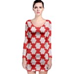 Christmas Snowflakes Background Pattern Long Sleeve Bodycon Dress