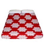 Christmas Snowflakes Background Pattern Fitted Sheet (Queen Size)