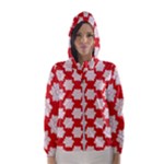 Christmas Snowflakes Background Pattern Women s Hooded Windbreaker