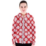 Christmas Snowflakes Background Pattern Women s Zipper Hoodie