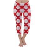 Christmas Snowflakes Background Pattern Capri Winter Leggings 